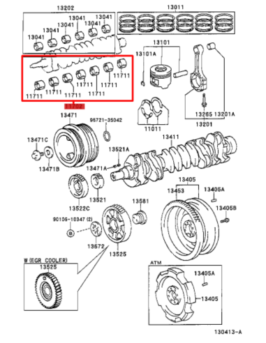 KIT CASQUILLOS BANCADA +25  J8/10  ORIGINAL TOYOTA LAND CRUISER