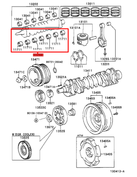 KIT CASQUILLOS BANCADA +25  J8/10  ORIGINAL TOYOTA LAND CRUISER