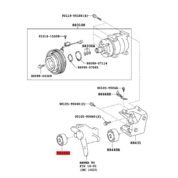 POLEA TENSOR CORREA DE SERVICIO J9/12/15 (Nº1) ORIGINAL  TOYOTA  LAND CRUISER