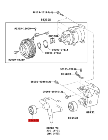 POLEA TENSOR CORREA DE SERVICIO J9/12/15 (Nº1) ORIGINAL  TOYOTA  LAND CRUISER