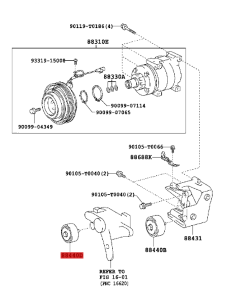 POLEA TENSOR CORREA DE SERVICIO J9/12/15 (Nº1) ORIGINAL  TOYOTA  LAND CRUISER