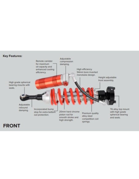KIT SUSPENSION COILOVER TRAKRYDER EXTREME XA FORD RANGER PX PEDDERS