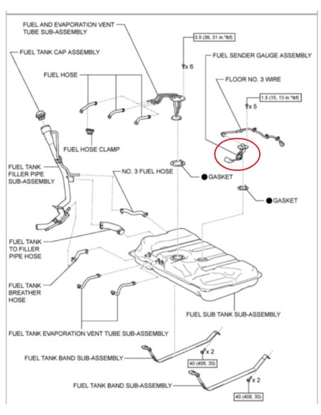 SONDA NIVEL DEPOSITO COMBUSTIBLE ADICIONAL J20 ORIGINAL TOYOTA LAND CRUISER