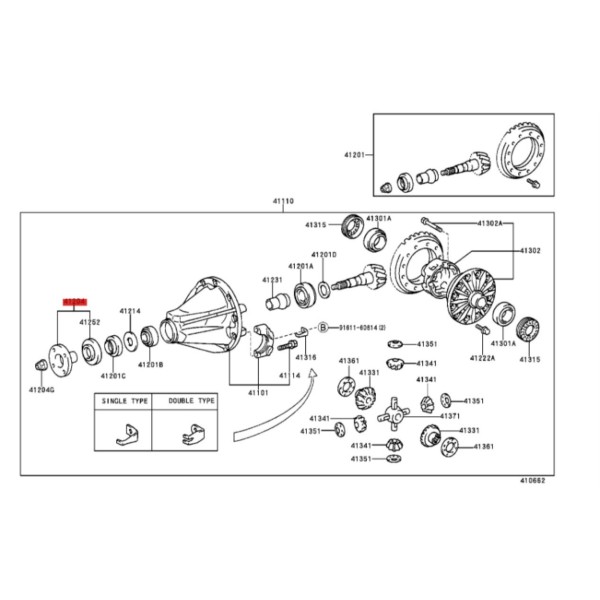 PLATINA SALIDA DIFERENCIAL TRASERO (MODELO NUEVO) J8 ORIGINAL TOYOTA LAND CRUISER
