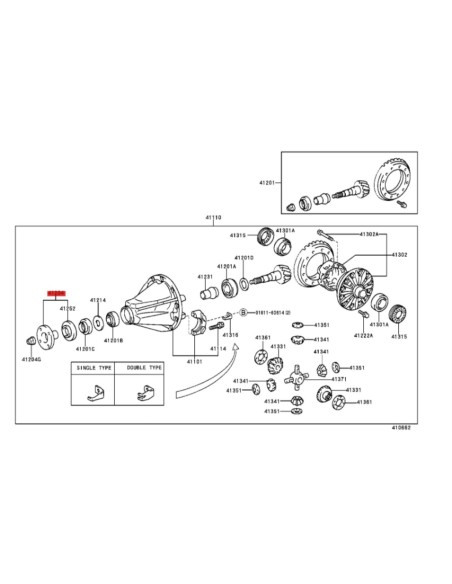 PLATINA SALIDA DIFERENCIAL TRASERO (MODELO NUEVO) J8 ORIGINAL TOYOTA LAND CRUISER