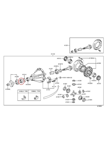 RETEN DIFERENCIAL TRASERO (MODELO NUEVO) J8 ORIGINAL TOYOTA LAND CRUISER