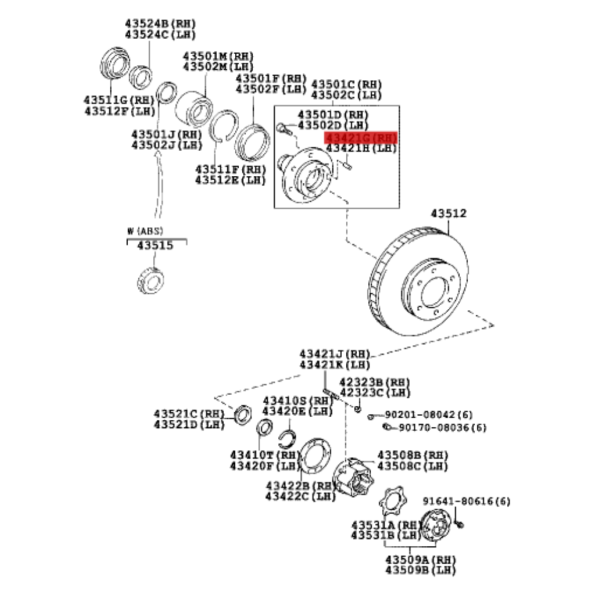 PIN CENTRADOR PALIER/BUJE J7/8/9 ORIGINAL TOYOTA LAND CRUISER