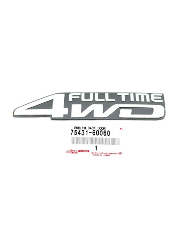 EMBLEMA PORTON TRASERO J8 " FULL TIME 4WD " ORIGINAL TOYOTA LAND CRUISER