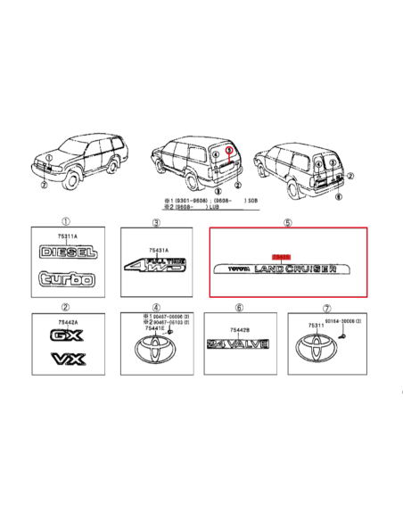 EMBLEMA PORTON TRASERO J-8