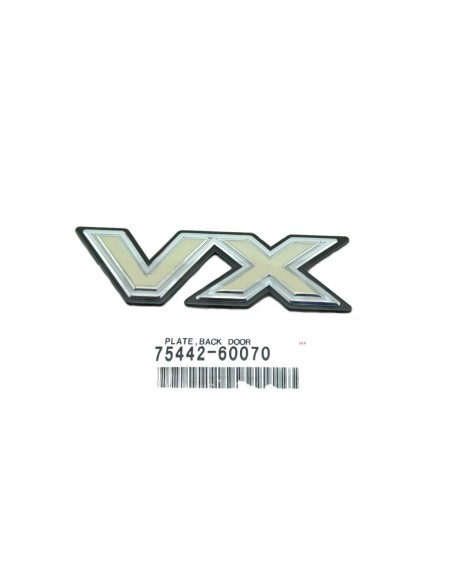 EMBLEMA PORTON TRASERO  J8 " VX " ORIGINAL TOYOTA LAND CRUISER
