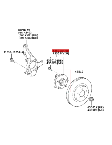 RODAMIENTO BUJE DELANTERO RAV4 ORIGINAL TOYOTA LAND CRUISER