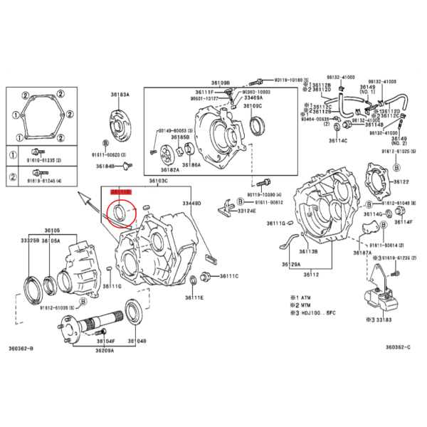 RETEN  CAJA TRANSFER LADO EJE  J8/10 ORIGINAL TOYOTA LAND CRUISER