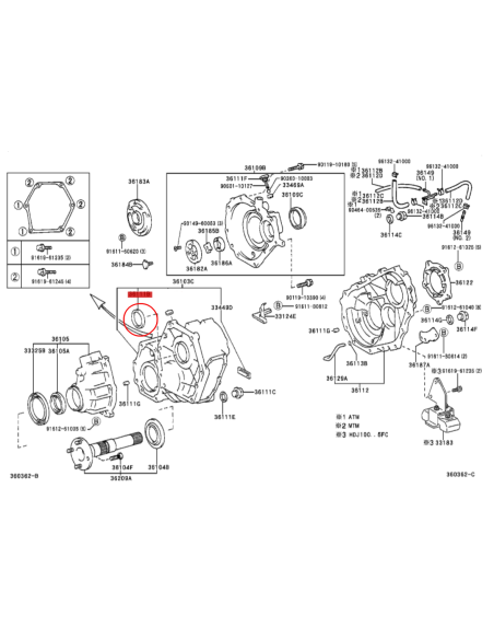 RETEN  CAJA TRANSFER LADO EJE  J8/10 ORIGINAL TOYOTA LAND CRUISER