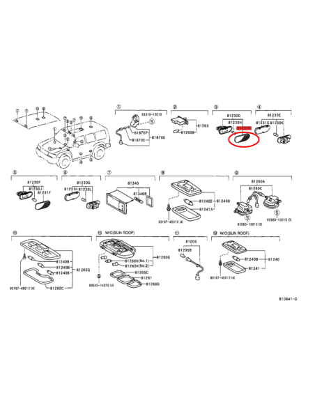 PLASTICO LUZ CORTESIA DERECHA J10/12 ORIGINAL TOYOTA LAND CRUISER