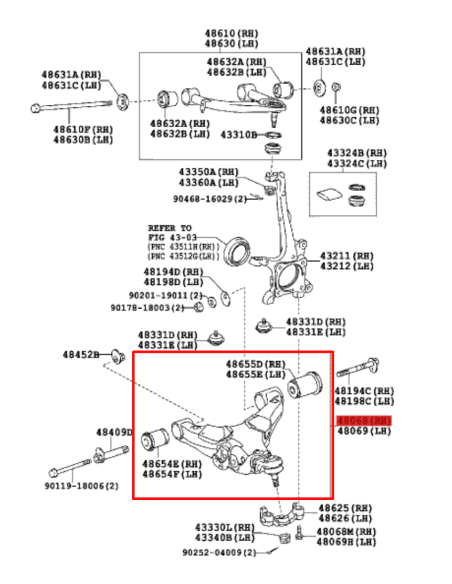 TRAPECIO INFERIOR DELANTERO DERECHO J20 ORIGINAL TOYOTA LAND CRUISER