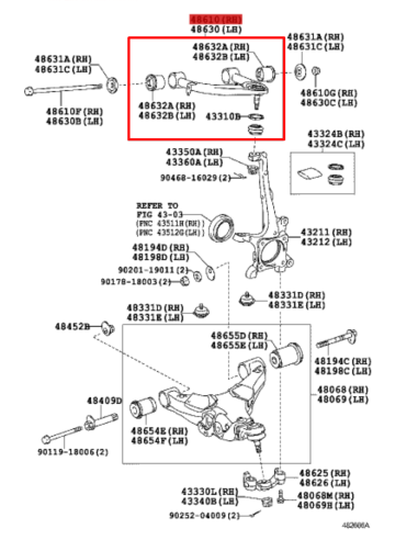 TRAPECIO SUPERIOR DELANTERO DERECHO J20 ORIGINAL TOYOTA LAND CRUISER