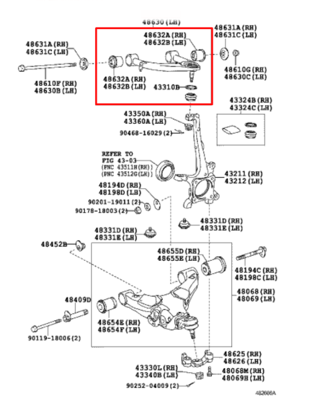 TRAPECIO SUPERIOR DELANTERO IZQUIERDO J20 ORIGINAL TOYOTA LAND CRUISER