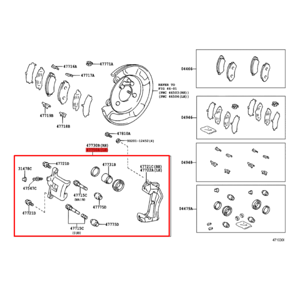 PINZA FRENO TRASERA LADO DERECHO J10 ORIGINAL TOYOTA LAND CRUISER