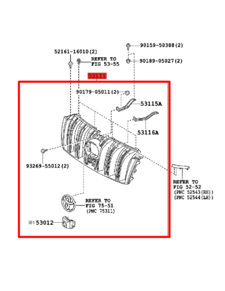 CALANDRA DELANTERA CROMADA J15 ORIGINAL TOYOTA LAND CRUISER