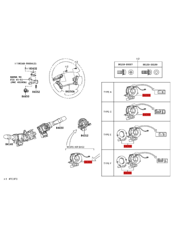 SERPENTIN AIRBAG VOLANTE  HILUX ORIGINAL TOYOTA LAND CRUISER