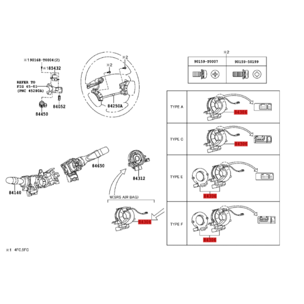 SERPENTIN AIRBAG VOLANTE  HILUX ORIGINAL TOYOTA LAND CRUISER