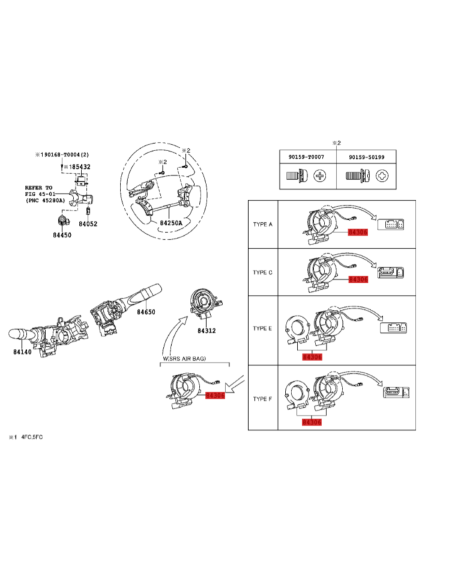 SERPENTIN AIRBAG VOLANTE  HILUX ORIGINAL TOYOTA LAND CRUISER