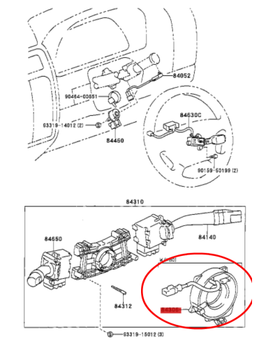 SERPENTIN AIRBAG VOLANTE J10/J12 2 HILOS
