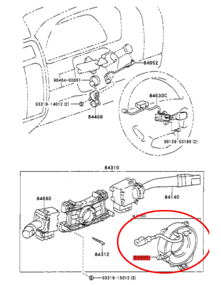 SERPENTIN AIRBAG VOLANTE J10/J12 2 HILOS