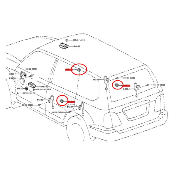 BOTON ELEVALUNAS SIMPLE J10 (1998-2000) ORIGINAL TOYOTA LAND CRUISER