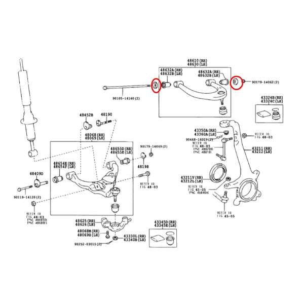 ARANDELA TRAPECIO SUPERIOR  J12/15 ORIGINAL TOYOTA LAND CRUISER