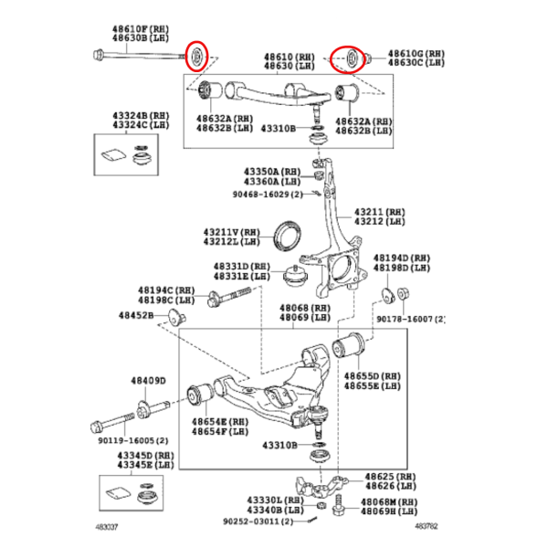 ARANDELA TRAPECIO SUPERIOR  J12/15 ORIGINAL TOYOTA LAND CRUISER