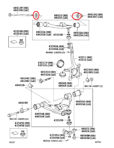 ARANDELA TRAPECIO SUPERIOR  J12/15 ORIGINAL TOYOTA LAND CRUISER