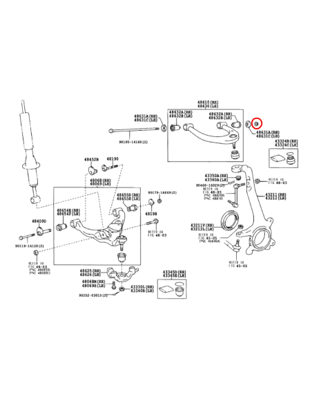 TUERCA TRAPECIO SUPERIOR  J12/15 ORIGINAL TOYOTA LAND CRUISER
