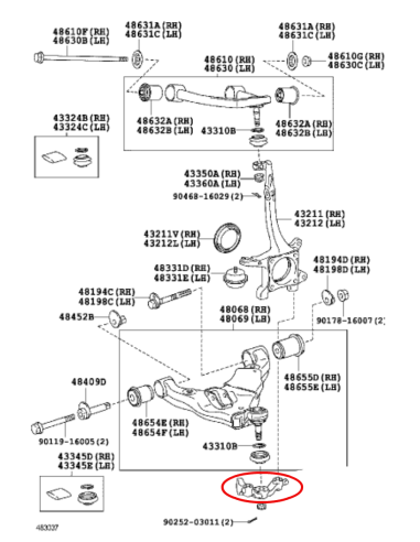 SOPORTE TRAPECIO INFERIOR IZQUIERDO  J12/15 ORIGINAL TOYOTA LAND CRUISER