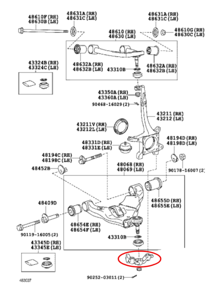 SOPORTE TRAPECIO INFERIOR IZQUIERDO  J12/15 ORIGINAL TOYOTA LAND CRUISER