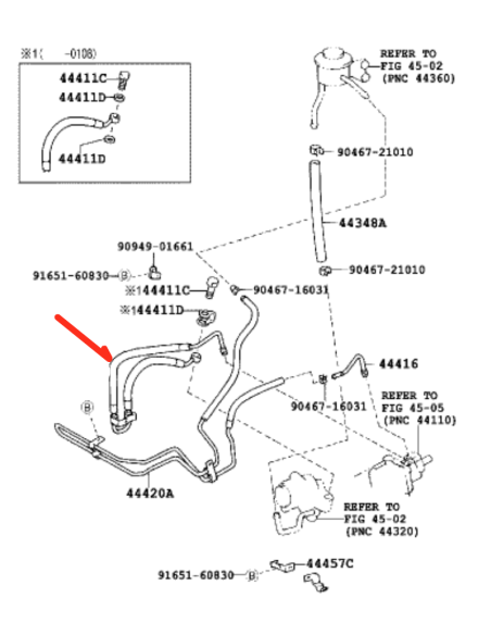 TUBOS PRESION DIRECCION (SIN AYUDA PROGRESIVA  J8 ORIGINAL TOYOTA LAND CRUISER