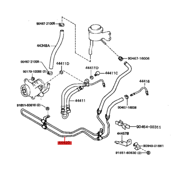 TUBOS PRESION DIRECCION (SIN AYUDA PROGRESIVA)  J8 ORIGINAL TOYOTA LAND CRUISER