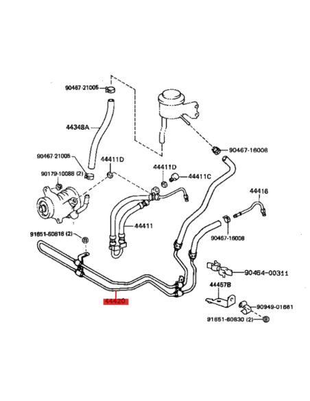 TUBOS PRESION DIRECCION (SIN AYUDA PROGRESIVA)  J8 ORIGINAL TOYOTA LAND CRUISER