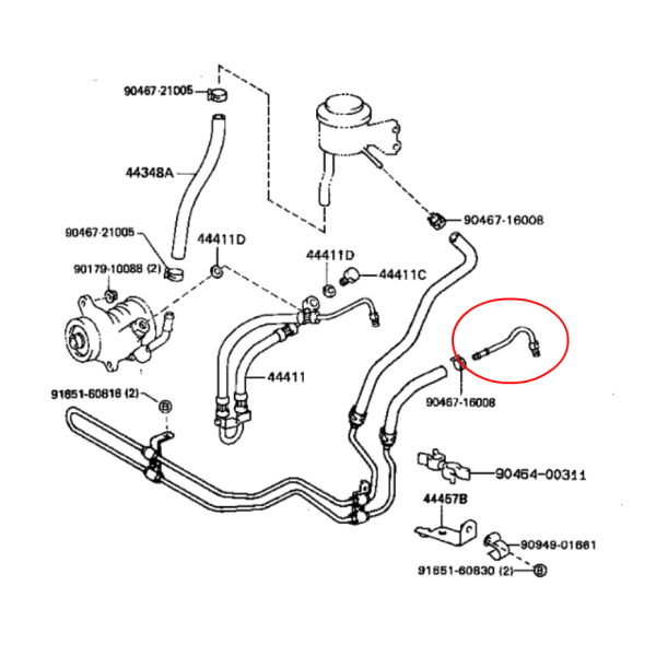 RACOR TUBO ENTRADA DIRECCION J8 ORIGINAL TOYOTA LAND CRUISER