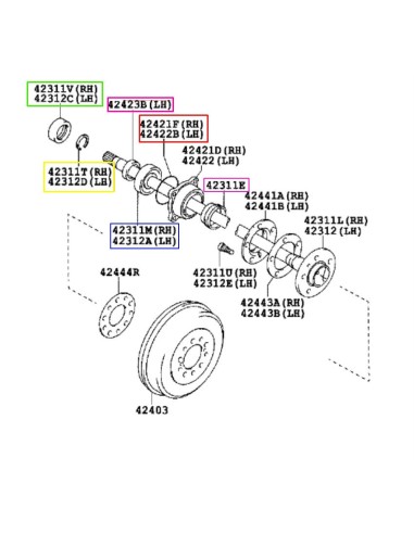KIT RODAMIENTO BUJE TRASERO HILUX VIGO (2005-2008) N4-OFFROAD