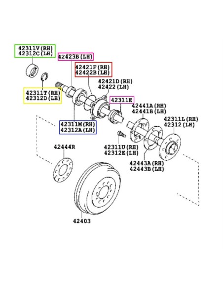 KIT RODAMIENTO BUJE TRASERO HILUX VIGO (2005-2008) N4-OFFROAD