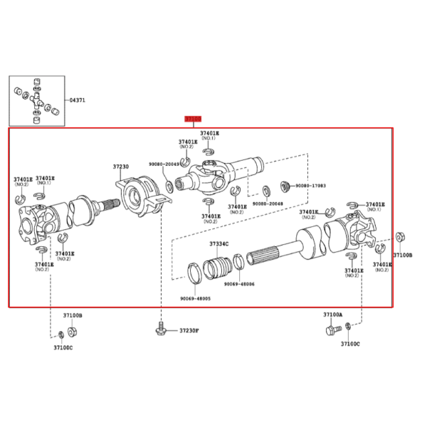 CARDAN TRASERA COMPLETA HILUX ORIGINAL TOYOTA LAND CRUISER