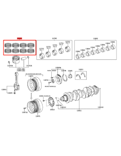 JUEGO SEGMENTOS O AROS J20 (STD) ORIGINAL TOYOTA LAND CRUISER 2