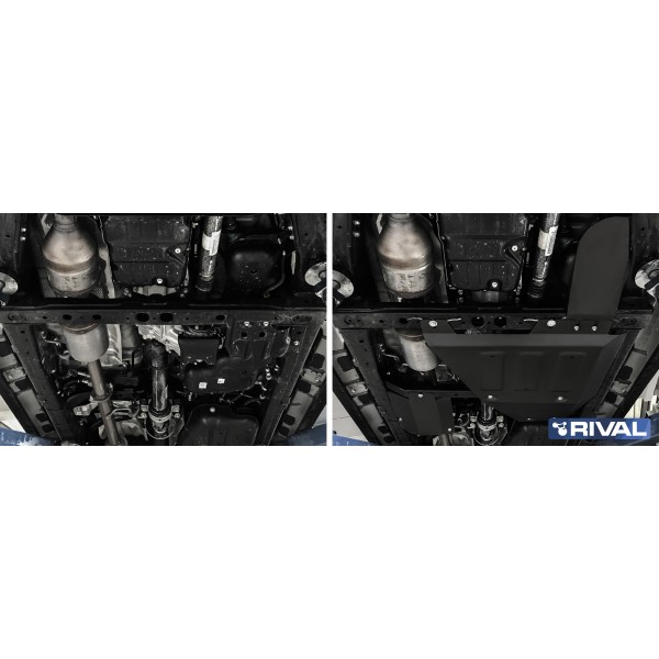 PROTECCIÓN CAJA TRANSFER+ADBLUE+SENSOR OXÍGENO ACERO 3 MM TOYOTA HILUX REVO RIVAL