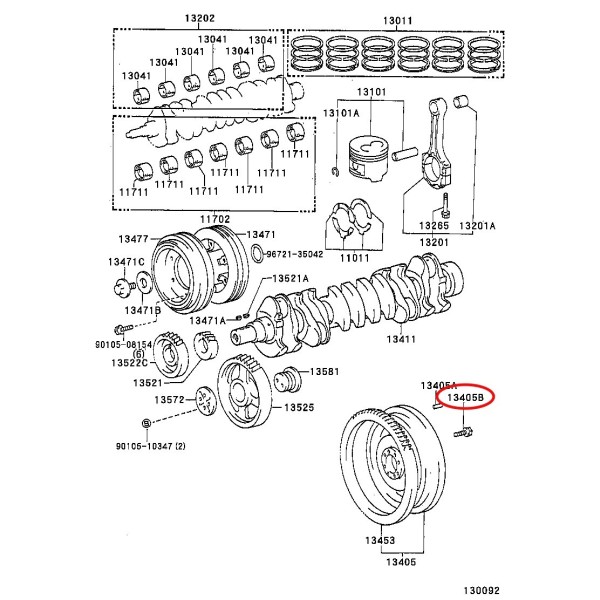 TORNILLO VOLANTE MOTOR J8/10 ORIGINAL TOYOTA  LAND CRUISER