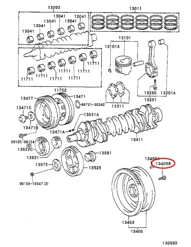 TORNILLO VOLANTE MOTOR J8/10 ORIGINAL TOYOTA  LAND CRUISER