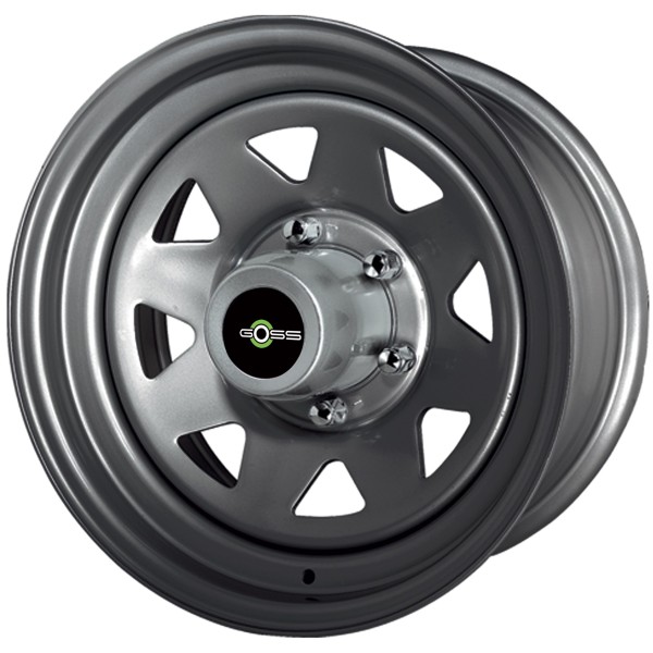 LLANTA GOSS TRIANG. 8x15/6x139,7/ET -25/PLATA