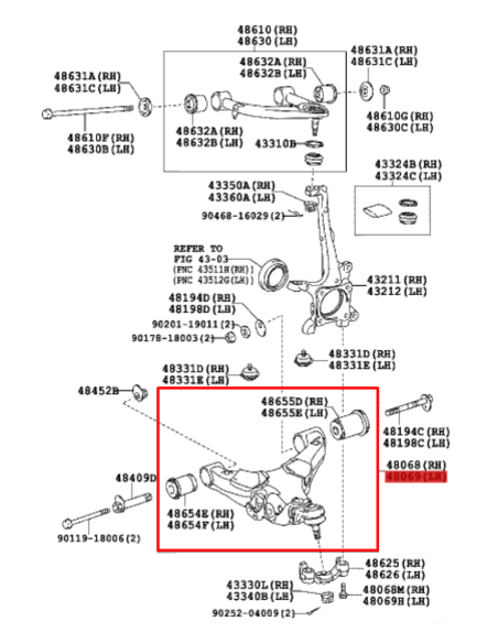 TRAPECIO INFERIOR DELANTERO IZQUIERDO J20 ORIGINAL TOYOTA LAND CRUISER