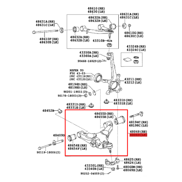 TRAPECIO INFERIOR DELANTERO IZQUIERDO J20 ORIGINAL TOYOTA LAND CRUISER