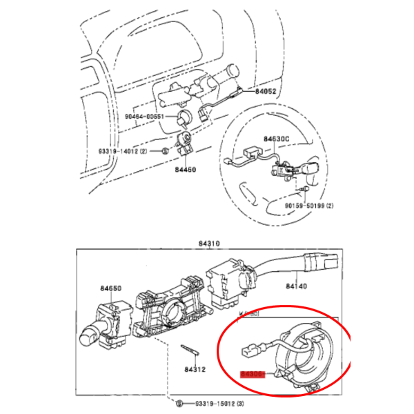 SERPENTIN AIRBAG VOLANTE J10/J12 2 HILOS